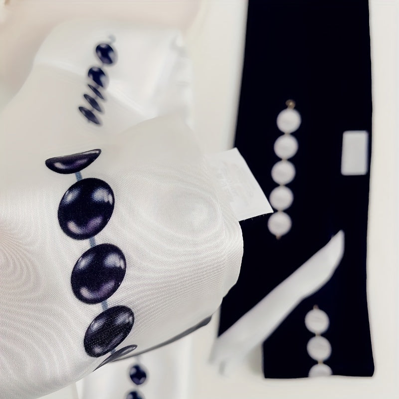 Beads Print Skinny Scarf Neck Tie Long Hair Ribbon Decorative Bag Wrap
