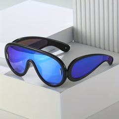 Men's Futuristic Punk Hip hop Large Frame Sunglasses