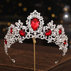 Green Crystal Crown Rhinestone Tiara Wedding Hair Accessories