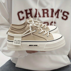 Women's Platform Canvas Shoes Lace Up Low Top Sneakers