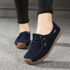 Women's Lace Up Loafers Comfort Slip On Shoes Casual Lightweight Flat Shoes