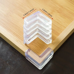 4pcs L shaped Children's Transparent Anti collision Corner Table