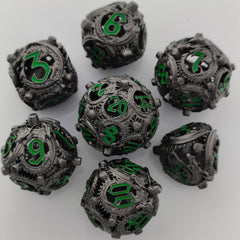 Metal Polyhedral Hollow Dice Set - Large Role Playing Dice