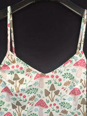 Mushroom & Leaf Print V Neck Cami Nightdress