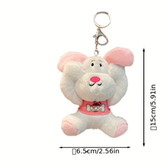 Face Puppy Key Chain Plush Toy Doll Mini Bag Pendant