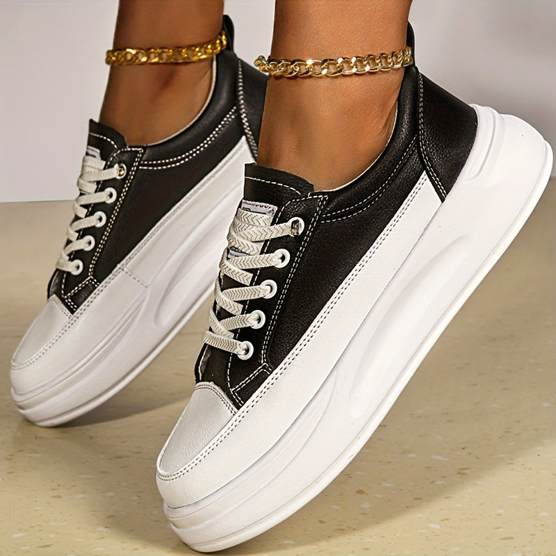 Thick Bottom Sports Sneakers Blocking Patterns Slip resistant Wear resistant