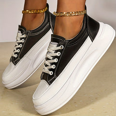 Thick Bottom Sports Sneakers Blocking Patterns Slip resistant Wear resistant