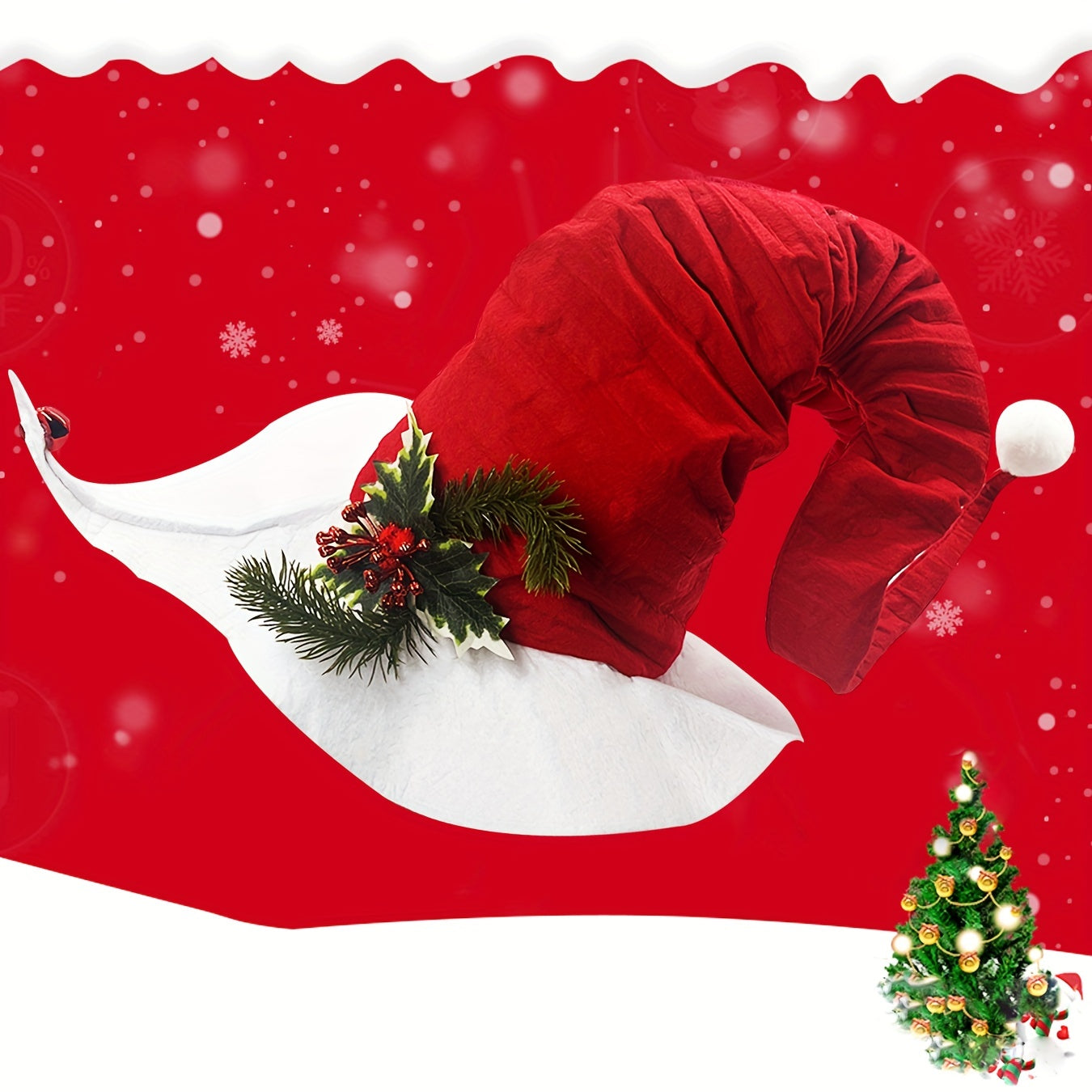 Christmas Headband Red And Santa Hat With Bells Christmas Clothing