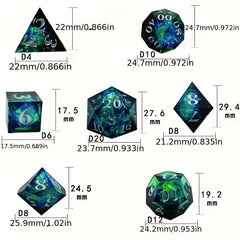 7pcs Spiked Sided Digital Dices Role Playing Game