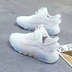 Women's Breathable Lace Up Sneakers Lightweight Casual Walking Shoes