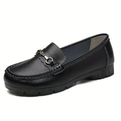 Women's Rhinestone Buckle Flat Loafers Slip On Shoes