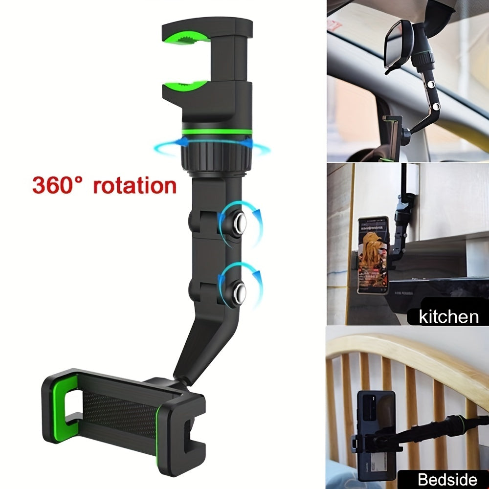 360 Rotation Car Rearview Mirror Phone Holder Mount