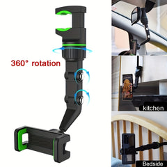 360 Rotation Car Rearview Mirror Phone Holder Mount