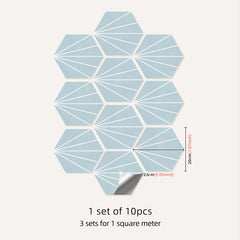 10pcs Hexagon Self Adhesive Tile Sticker, Waterproof