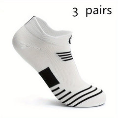 3 Pairs Men's Casual Breathable Anti-slip Ankle Socks for Outdoor Sports