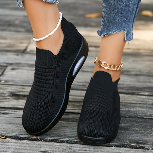 Women's Air Cushion Chunky Sneakers Breathable Slip-On Walking Shoes