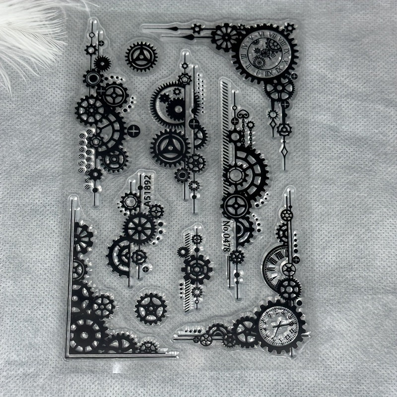 Gear Clear Stamps DIY Scrapbooking Silicone Stamps Paper Card Decoration