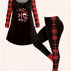 Christmas Casual Outfits Set Women's Plus Christmas Hat
