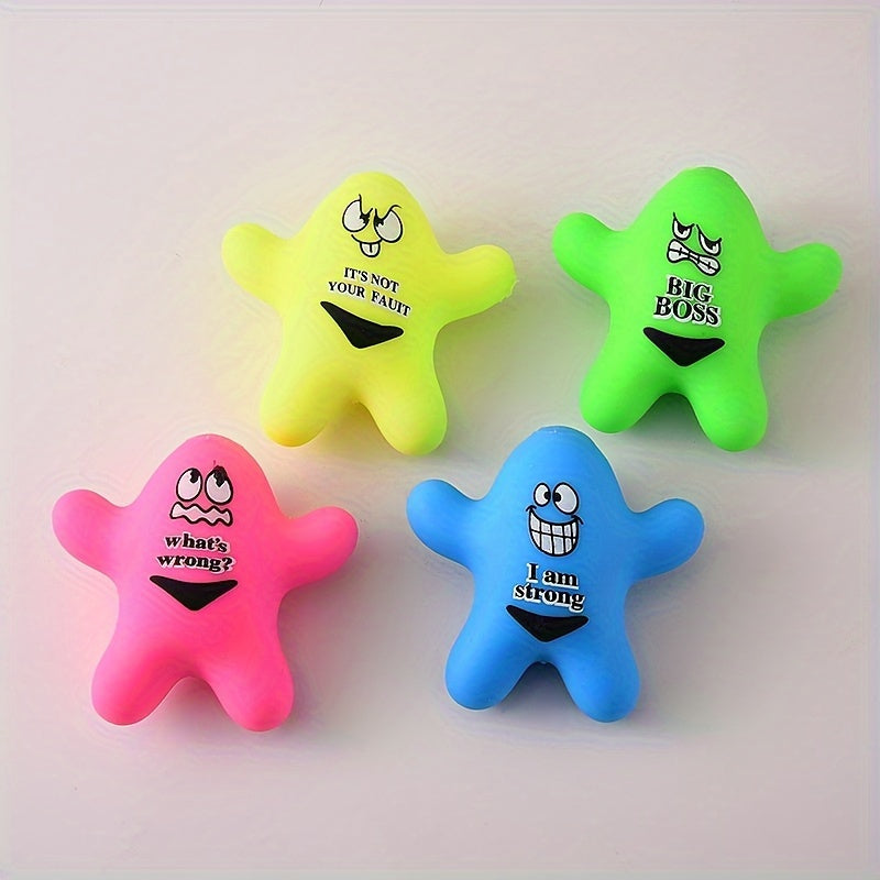 TPR Music Starfish Face Powder Ball Decompression Vent Ball