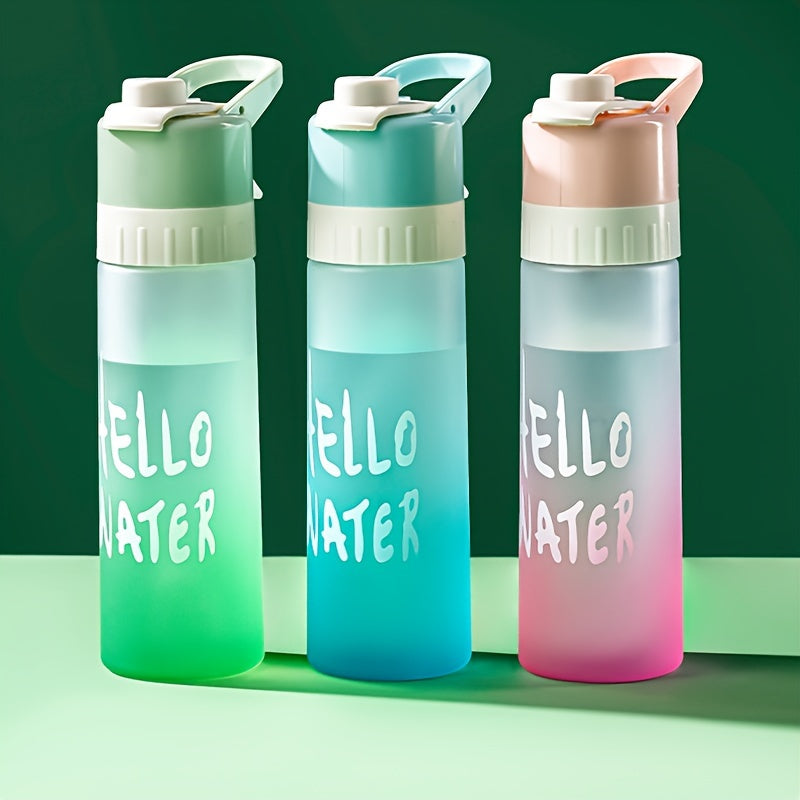 650ml Frosted Spray Water Bottle for Outdoor Sports