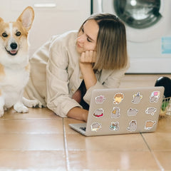 100pcs Funny Cat Stickers - Waterproof Stickers for Water Bottle Laptop