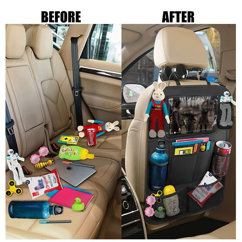 Car Seat Back Storage Bag with Tablet Stand