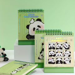 Cartoon Panda Desk Calendar Portable Planner Coil Desktop Monthly Calendar