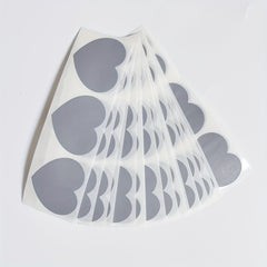 100pcs Heart Shape Scratch Off Stickers Gold Silver Gray Rose Color