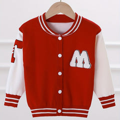 Girls' Block Embroidery Knitted Varsity Jacket