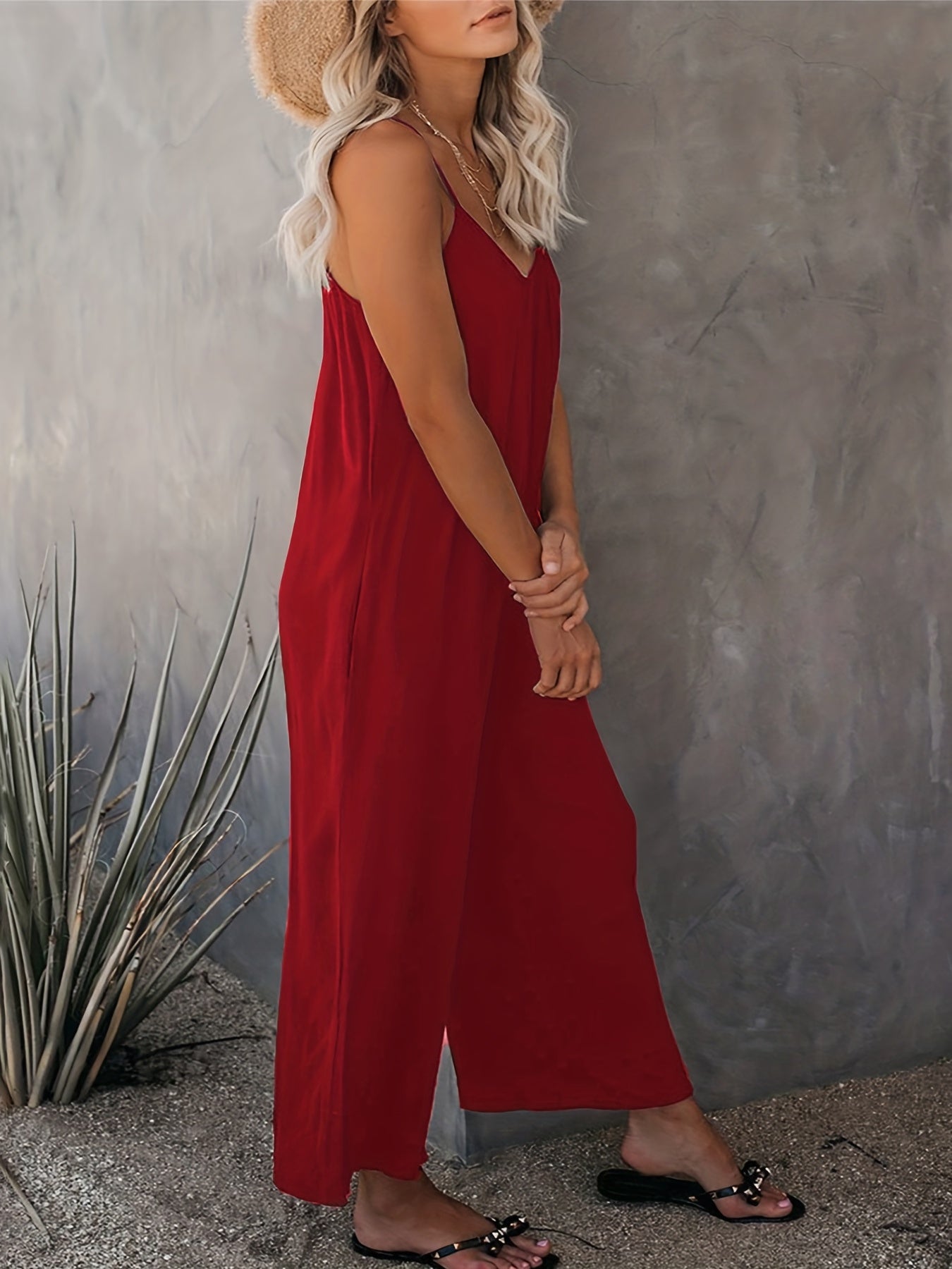 Wide Leg Jumpsuit Sleeveless Backless Summer Women's Clothing