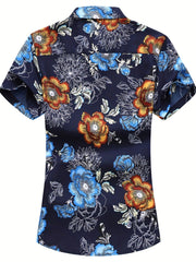 Men's Flower Print Short Sleeve Hawaii Shirt