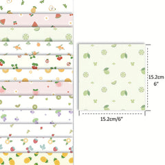 24 Sheets 6 x6 DIY Fruits Scrapbook Paper Journaling Kit