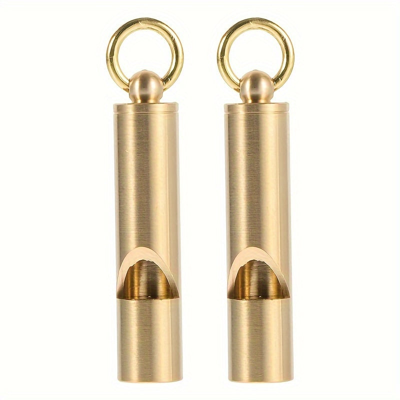 2pc Pure Brass Whistles High Frequency Field Survival Whistle