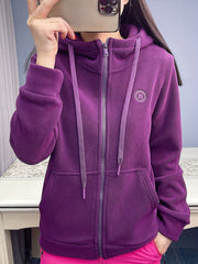 Plush Lined Hooded Jacket with Kangaroo Pocket