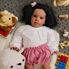 Realistic 66cm Doll with Long Curly Hair & Lace Outfit Collectible Doll