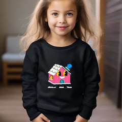 Cartoon Houseman Graphic Sweatshirt Kids Christmas Gift
