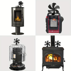 6 Blades Thermal Fireplace Fan Self-starting High Temp Resistance