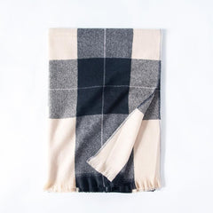 Cashmere Scarf Shawl Women's Plaid Thick Warm Scarf