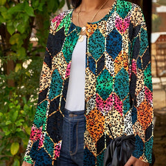 Women's Plus Size Leopard Print Cardigan