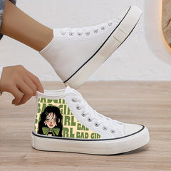 Anime Print Plush Lined Thermal Chunky Canvas Sneakers