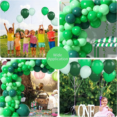 92pcs Dark Green Balloons for Jungle Safari Theme Party
