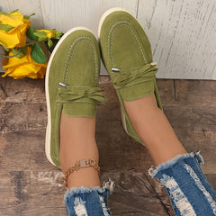Flat Skate Shoes with Bowknot Decor Slip On
