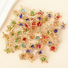 50 Pcs 3D Star Shape Colorful Pendent DIY Jewelry Accessories