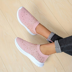 Women's Rhinestone Mesh Breathable Tennis Sports Shoes Lightweight Non slip