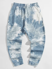 Tie Dye Drawstring Sweatpants Straight Leg Loose Fit Pants Men's Casual Joggers