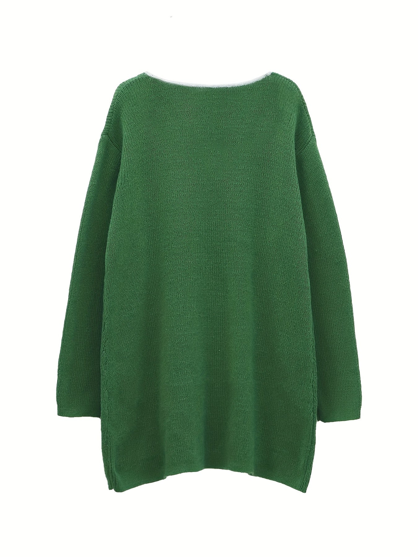Colorblock Button Decor Knit Dress
