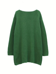 Colorblock Button Decor Knit Dress