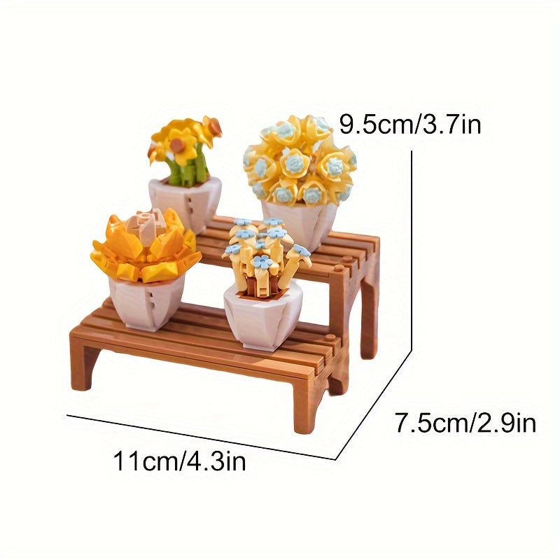 Eternal Flower Building Blocks Potted Succulent Mini DIY Model Toys