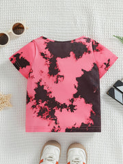 Baby Boys Tie Dye Letter Print T Shirt