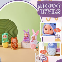 6pcs Fairy Princess Doll Set with Pajamas - Adorable Animal Youngsters Doll
